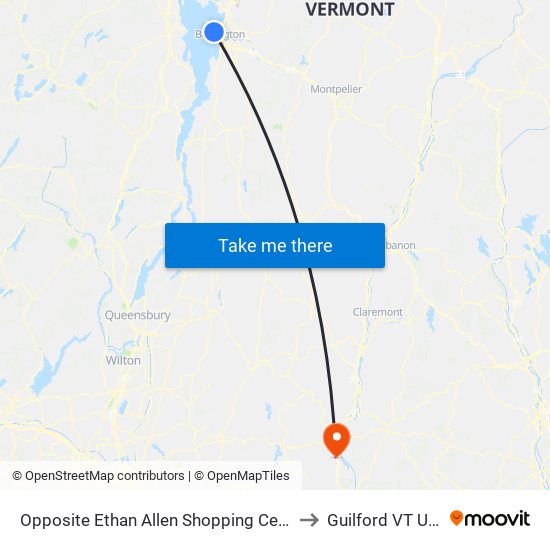 Opposite Ethan Allen Shopping Center to Guilford VT USA map