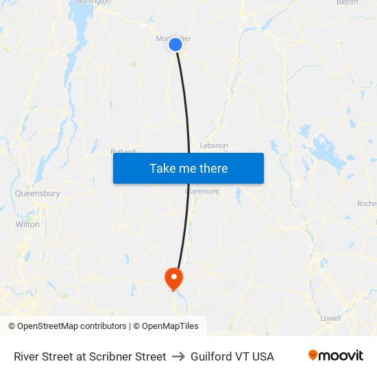 River Street at Scribner Street to Guilford VT USA map