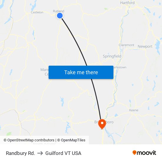 Randbury Rd. to Guilford VT USA map