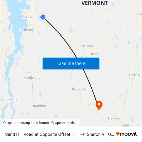 Sand Hill Road at Opposite Offset House to Sharon VT USA map