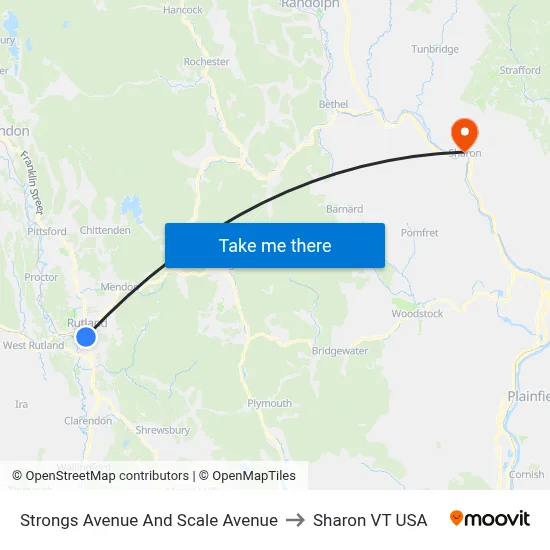 Strongs Avenue And Scale Avenue to Sharon VT USA map