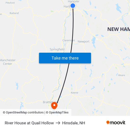 River House at Quail Hollow to Hinsdale, NH map