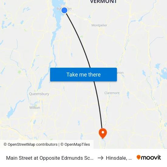 Main Street at Opposite Edmunds School to Hinsdale, NH map