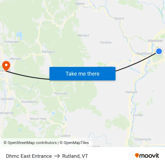 Dhmc East Entrance to Rutland, VT map