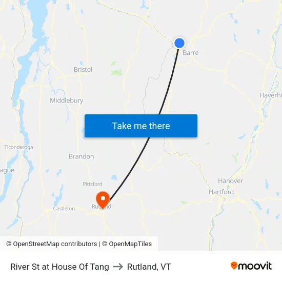 River St at House Of Tang to Rutland, VT map