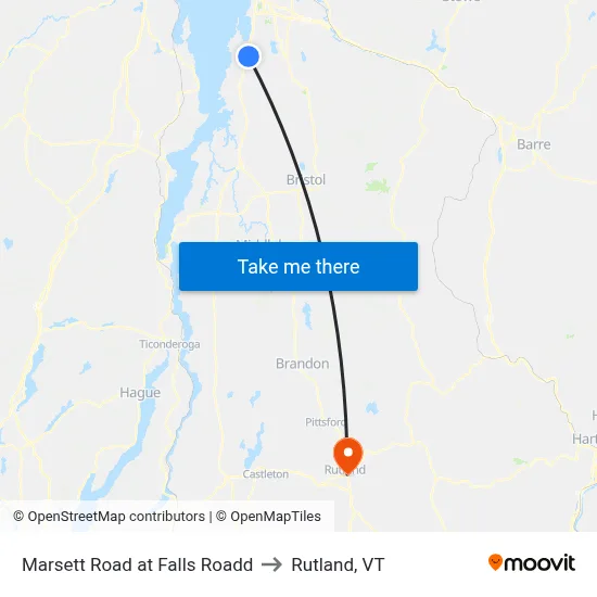 Marsett Road at Falls Roadd to Rutland, VT map