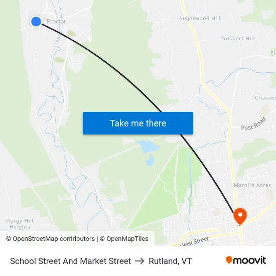 School Street And Market Street to Rutland, VT map