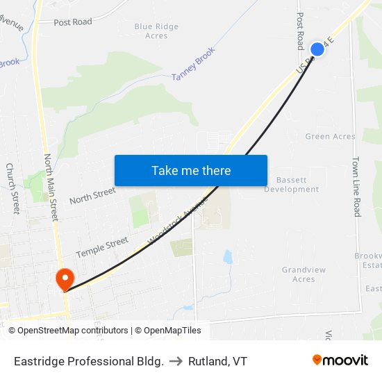 Eastridge Professional Bldg. to Rutland, VT map