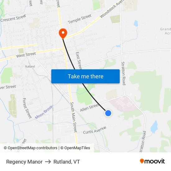 Regency Manor to Rutland, VT map