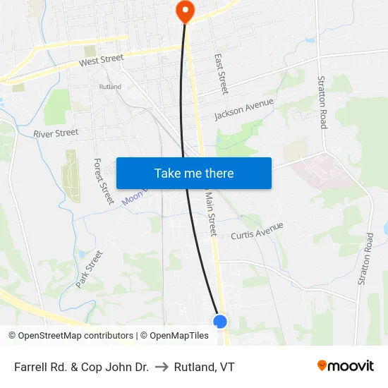 Farrell Rd. & Cop John Dr. to Rutland, VT map