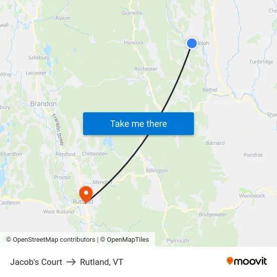 Jacob's Court to Rutland, VT map