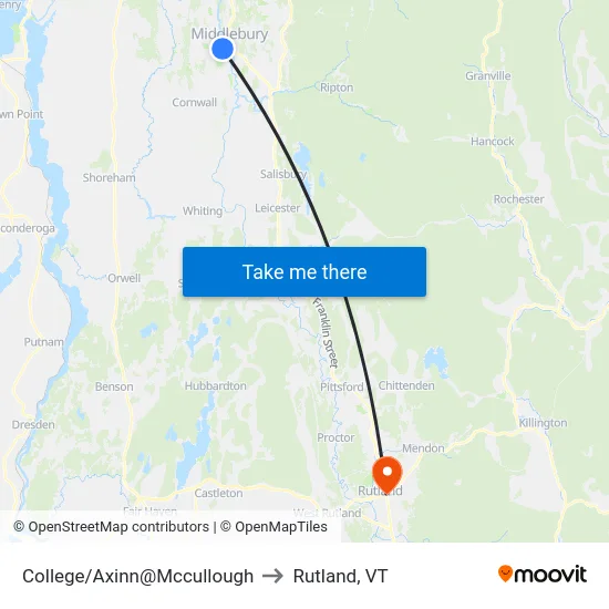 College/Axinn@Mccullough to Rutland, VT map