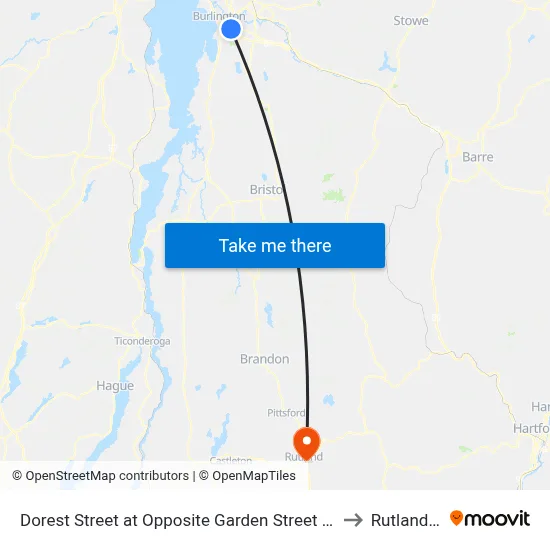 Dorest Street at Opposite Garden Street (Comcast) to Rutland, VT map