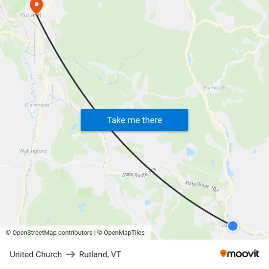 United Church to Rutland, VT map