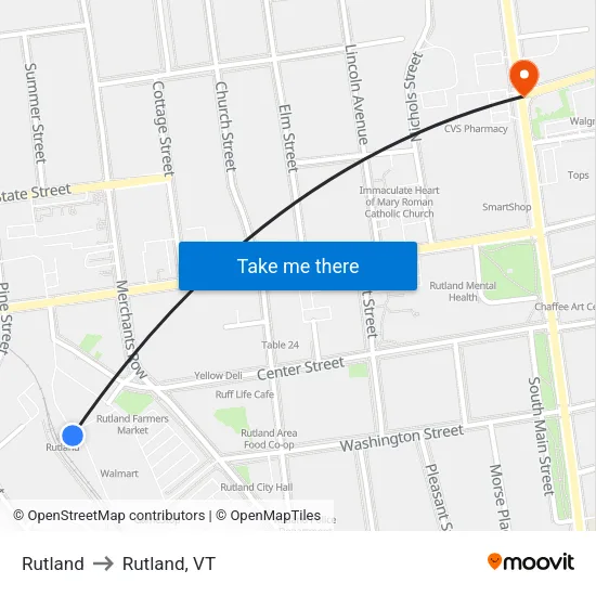 Rutland to Rutland, VT map
