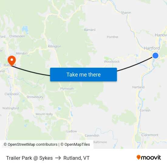 Trailer Park @ Sykes to Rutland, VT map