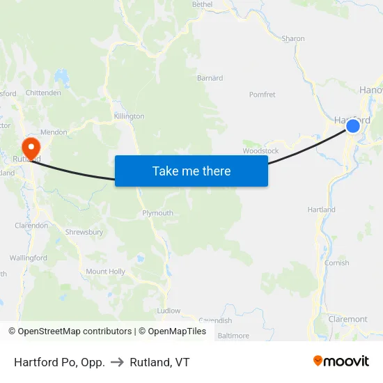 Hartford Po, Opp. to Rutland, VT map