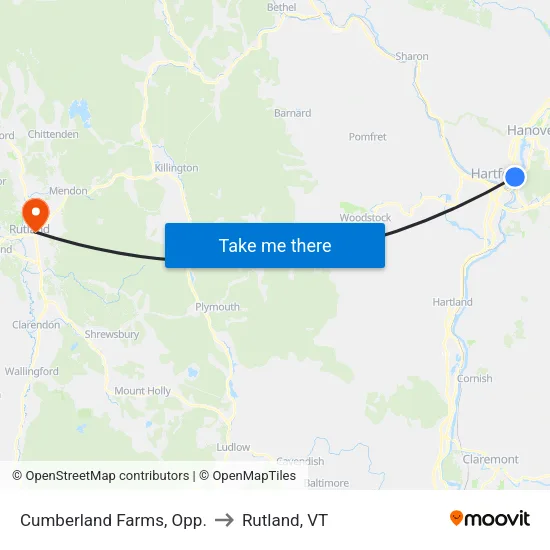 Cumberland Farms, Opp. to Rutland, VT map