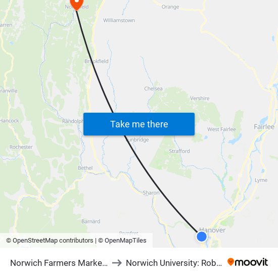 Norwich Farmers Market – Saturdays, May-Oct Only to Norwich University: Roberts Hall, Admissions Office map