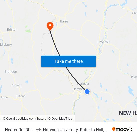 Heater Rd, Dhmc, Opp. to Norwich University: Roberts Hall, Admissions Office map