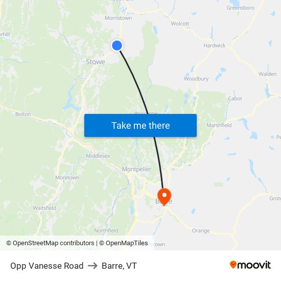 Opp Vanesse Road to Barre, VT map