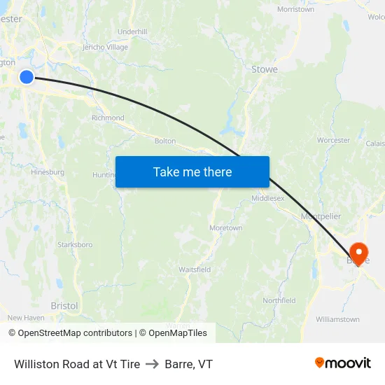 Williston Road at Vt Tire to Barre, VT map