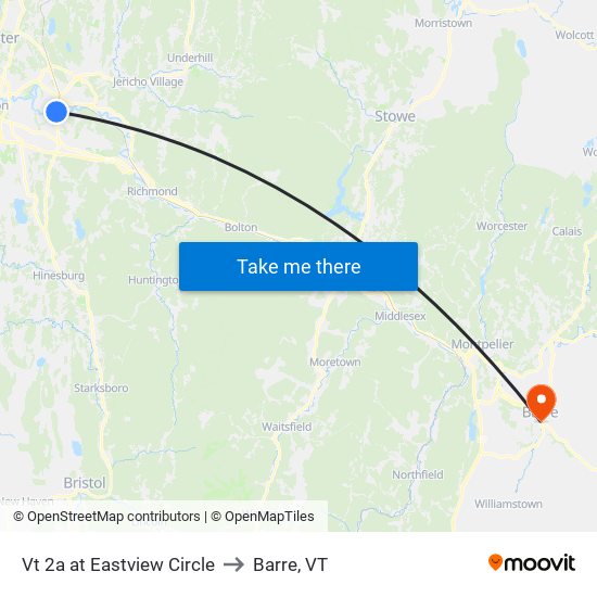 Vt 2a at Eastview Circle to Barre, VT map