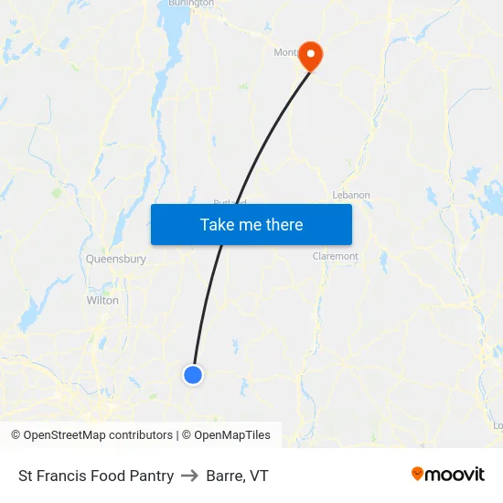 St Francis Food Pantry to Barre, VT map