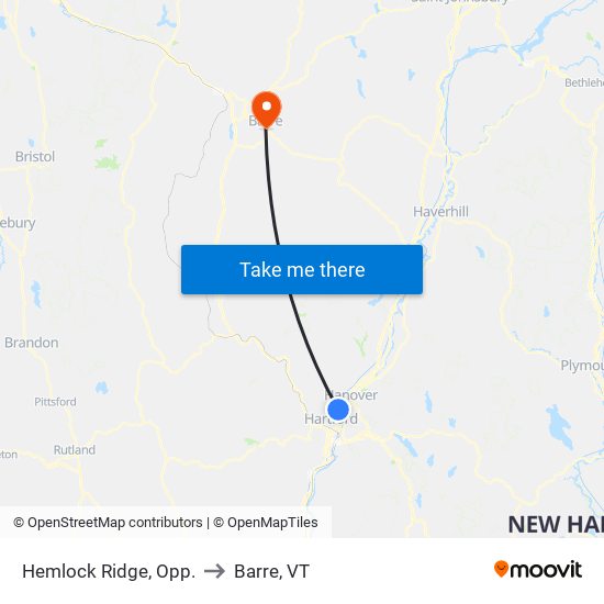 Hemlock Ridge, Opp. to Barre, VT map