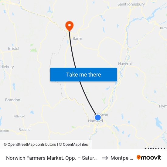 Norwich Farmers Market, Opp. – Saturdays, May-Oct Only to Montpelier, VT map
