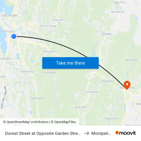 Dorest Street at Opposite Garden Street (Comcast) to Montpelier, VT map