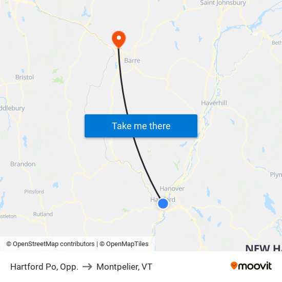 Hartford Po, Opp. to Montpelier, VT map