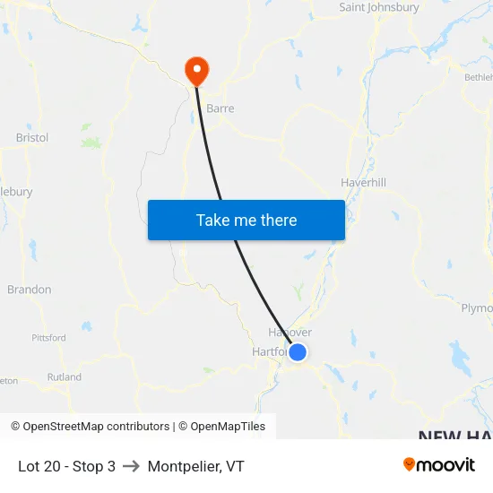 Lot 20 - Stop 3 to Montpelier, VT map