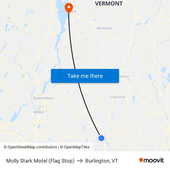 Molly Stark Motel (Flag Stop) to Burlington, VT map