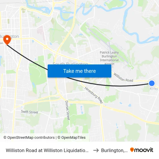 Williston Road at Williston Liquidation Center to Burlington, VT map