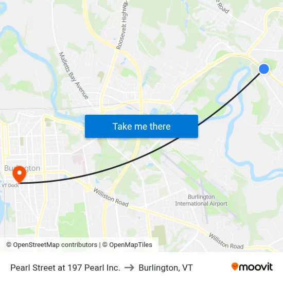 Pearl Street at 197 Pearl Inc. to Burlington, VT map