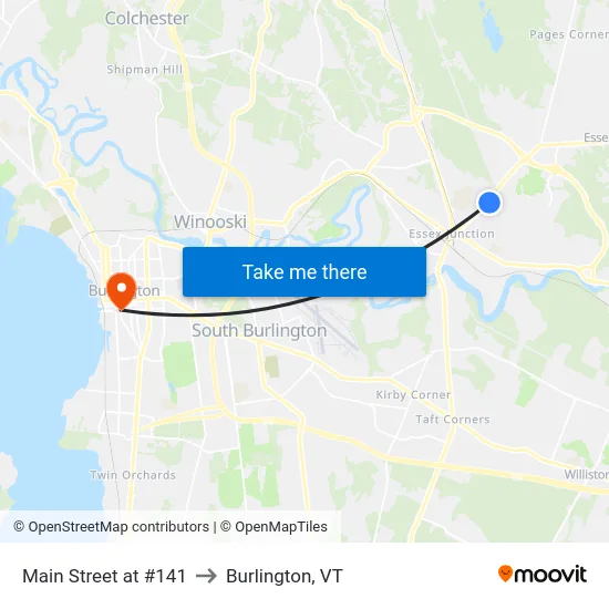 Main Street at #141 to Burlington, VT map