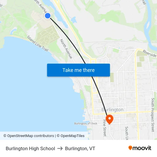 Burlington High School to Burlington, VT map
