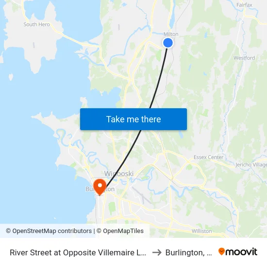 River Street at Opposite Villemaire Lane to Burlington, VT map