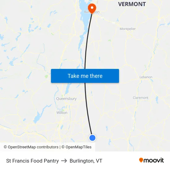 St Francis Food Pantry to Burlington, VT map