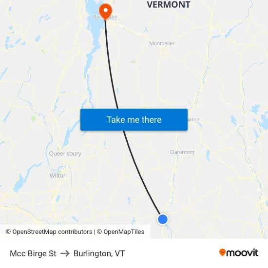 Mcc Birge St to Burlington, VT map