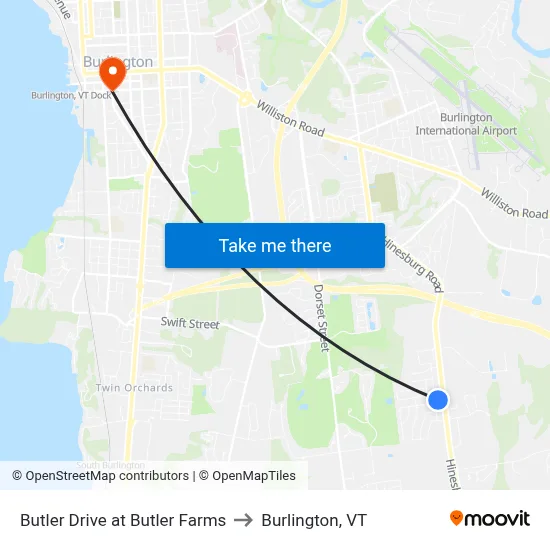 Butler Drive at Butler Farms to Burlington, VT map