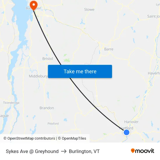 Sykes Ave @ Greyhound to Burlington, VT map