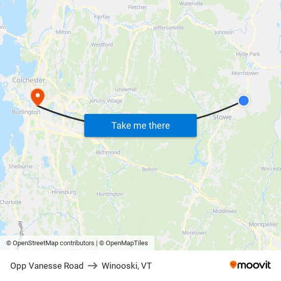 Opp Vanesse Road to Winooski, VT map