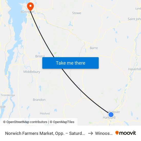 Norwich Farmers Market, Opp. – Saturdays, May-Oct Only to Winooski, VT map
