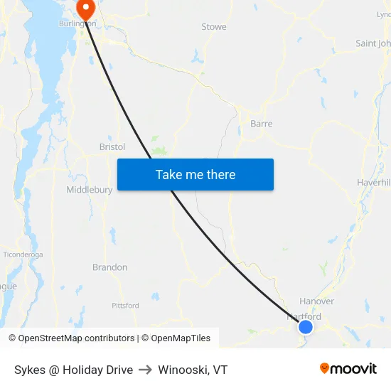 Sykes @ Holiday Drive to Winooski, VT map
