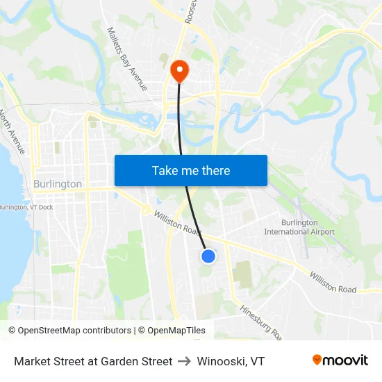 Market Street at Garden Street to Winooski, VT map