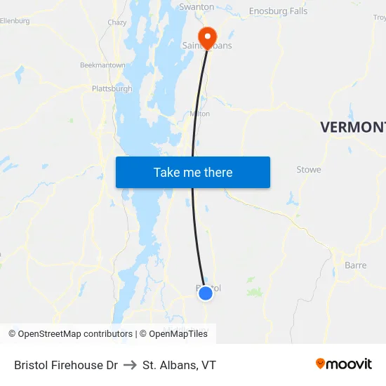 Bristol Firehouse Dr to St. Albans, VT map