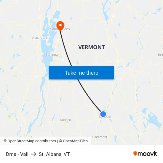 Dms - Vail to St. Albans, VT map