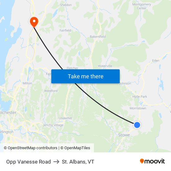 Opp Vanesse Road to St. Albans, VT map